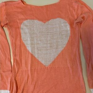 Coral Heart Sweater